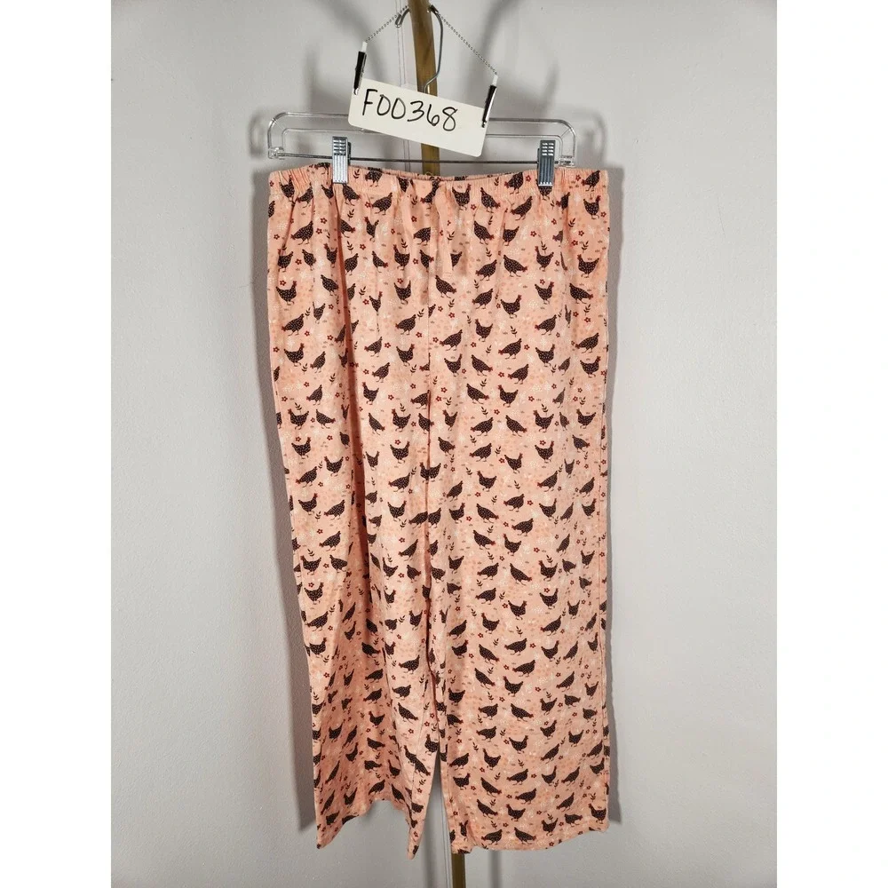 Chicken Pajamas! Catalog Favorites 100% Cotton Peach Pajama Set Size Large‎